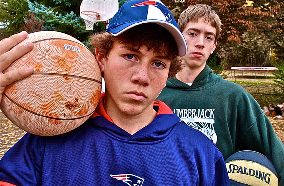 Boys with basketball, St. Maries, Idaho